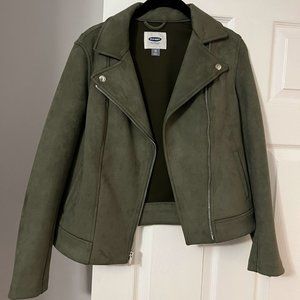 Suede Green Moto Jacket